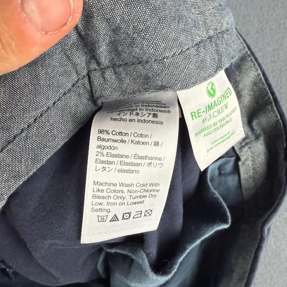 J Crew Shorts Men's 33 Navy Blue Chino Stretch Casual 7